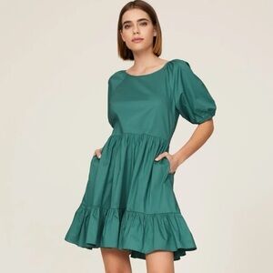 Peter Som Collective Green Puff Sleeve Dress Size 4